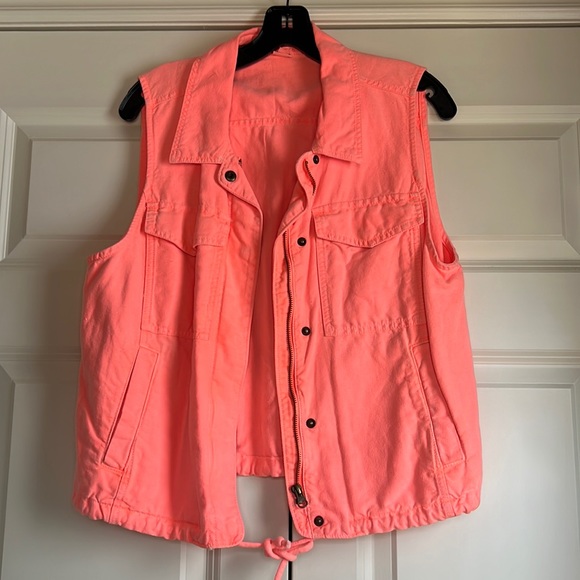 J.Crew Neon linen blend vest - Picture 1 of 5